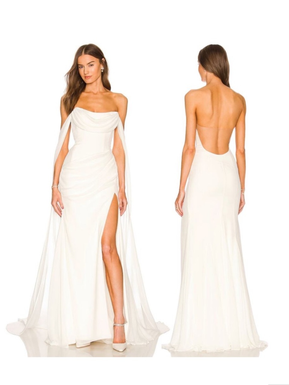 Katie May Ivory Athens Off-Shoulder Wedding Gown and High Slit size XS